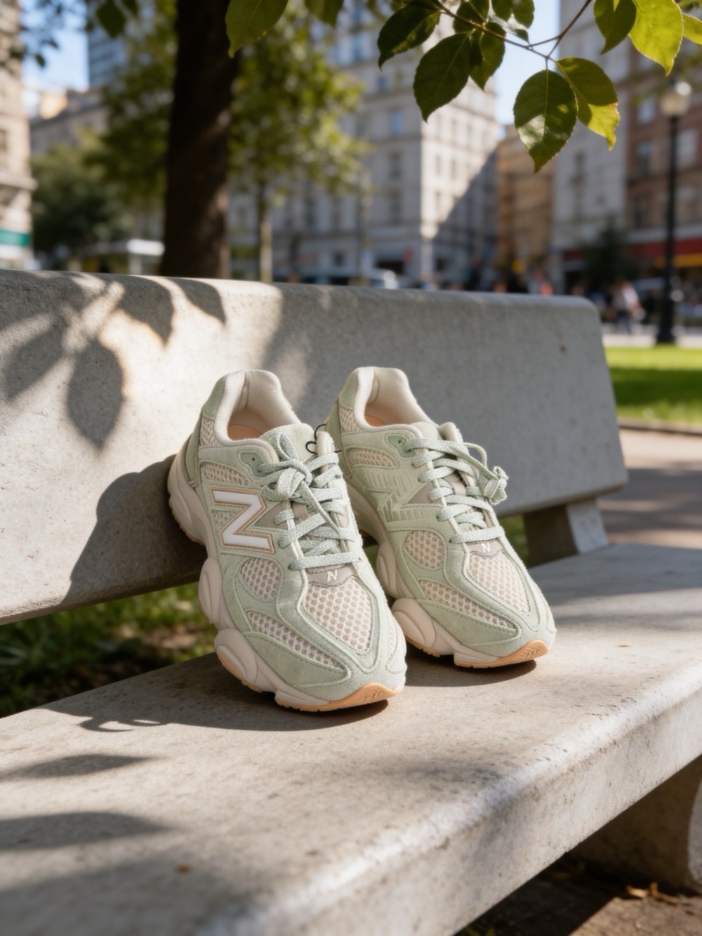 New Balance Women’s Pastel Green Chunky Runner Sneakers